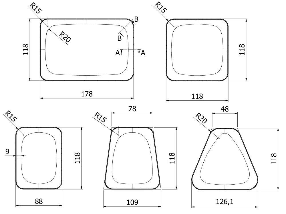 ابعاد و اندازه سنگفرش کفپوش بتنی طرح نوستالیت