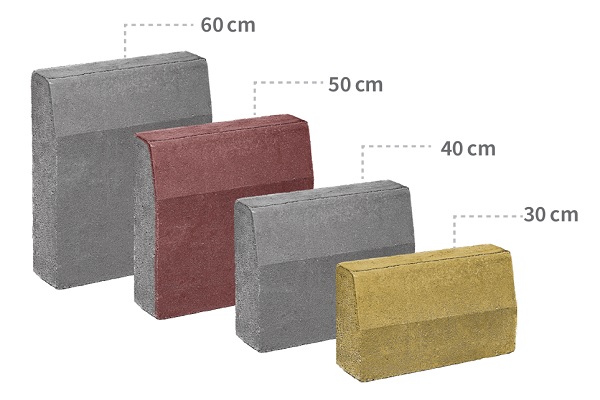 ابعاد جدول بتنی با روش پرس خشک